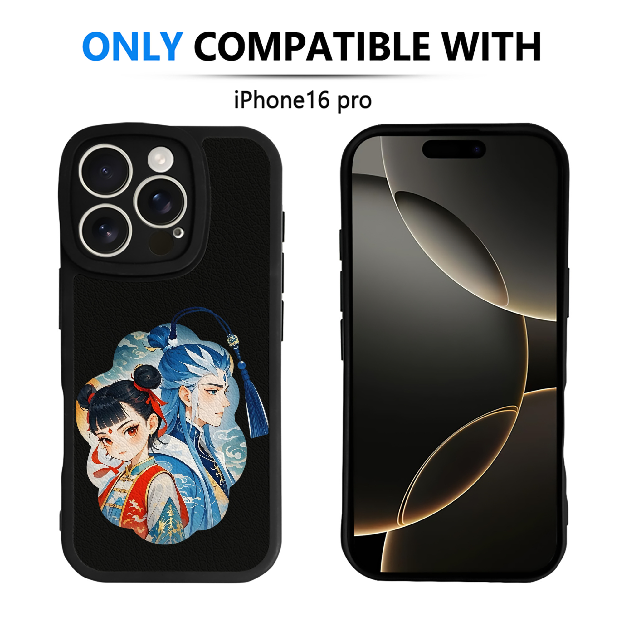 （画像用） Ne Zha 2 ナタ 魔童の大暴れ 【iPhone 16シリーズ対応】シリコンスマホケース（レザー調） 材質：シリコン